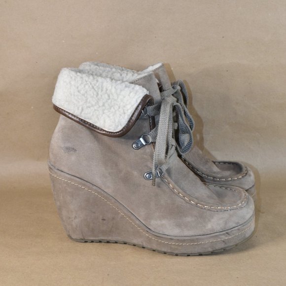 * ROCKET DOG Suede Fold-Over Wedge Ankle Boot 10 - Picture 3 of 14